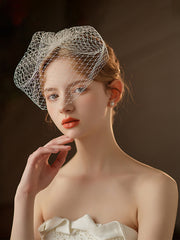 Simple White Mesh Veil