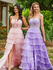 Korsett Oberteil Illusion Top Tüll Stufenkleider Zartrosa