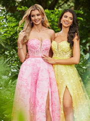 Korsett Oberteil Sweep-Zug A-Linie Kleid Narzisse