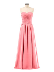 Herz-Ausschnitt trägerloser Ausschnitt Chiffon Brautjungfernkleid Wassermelone