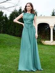 Elegant Illusion Spitze Applique Kleid mit Knöpfen Jade