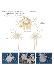 Strass/Perlen Haarkämme Haarschmuck 3 Pcs