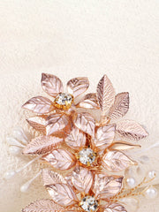 Handgemalte Dünne Blumenblatt Metall Haarnadel