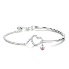 Herz-Charm-Armband aus Sterlingsilber