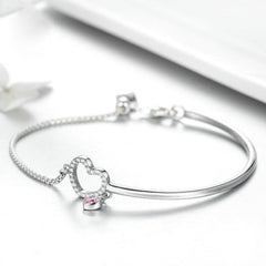 Herz-Charm-Armband aus Sterlingsilber