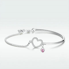 Herz-Charm-Armband aus Sterlingsilber