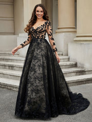 V-Ausschnitt Blume Applique Ballkleid Als Bild