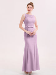Illusion Ausschnitt Mermaid Kleid mit Offener Rücken Blauregen