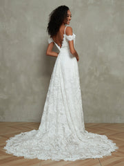 Prinzessin Kapelle-Schleppe Spitze Boho Brautkleider Elfenbein