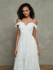 Prinzessin Kapelle-Schleppe Spitze Boho Brautkleider Elfenbein