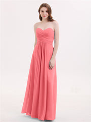 Trägerloser Ausschnitt Chiffon Kleid mit Herz-Ausschnitt Wassermelone