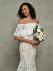 Schulterfrei Meerjungfrau Spitze Brautkleider As Pictures