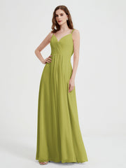 V-Ausschnitt Chiffon Kleider mit Perlen-Träger Klee