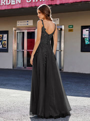 Korsett Oberteil A-Linie Tüll Kleid Schwarz