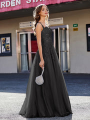 Korsett Oberteil A-Linie Tüll Kleid Schwarz