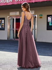Korsett Oberteil A-Linie Tüll Kleid Cabernet