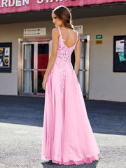 Korsett Oberteil A-Linie Tüll Kleid Bonbonrosa
