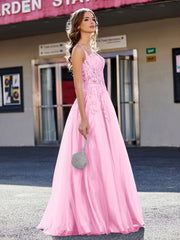Korsett Oberteil A-Linie Tüll Kleid Bonbonrosa