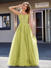 Korsett Oberteil A-Linie Tüll Kleid Klee