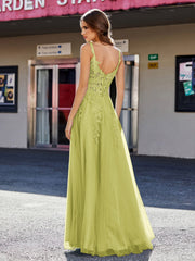 Korsett Oberteil A-Linie Tüll Kleid Klee
