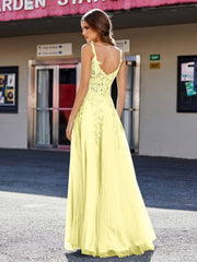 Korsett Oberteil A-Linie Tüll Kleid Narzisse