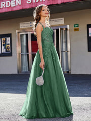 Korsett Oberteil A-Linie Tüll Kleid Dunkelgrün