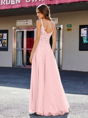 Korsett Oberteil A-Linie Tüll Kleid Staubige Rosa