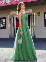 Korsett Oberteil A-Linie Tüll Kleid Smaragd