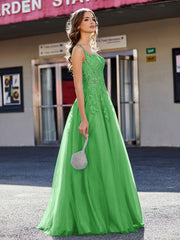 Korsett Oberteil A-Linie Tüll Kleid Grün