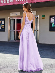 Korsett Oberteil A-Linie Tüll Kleid Lila