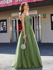 Korsett Oberteil A-Linie Tüll Kleid Moos