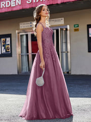Korsett Oberteil A-Linie Tüll Kleid Maulbeere