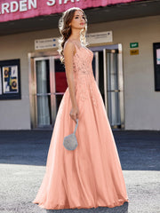 Korsett Oberteil A-Linie Tüll Kleid Papaya