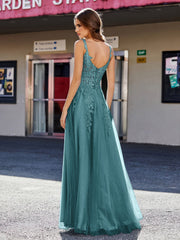 Korsett Oberteil A-Linie Tüll Kleid Pfau