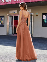 Korsett Oberteil A-Linie Tüll Kleid Rost