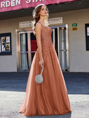 Korsett Oberteil A-Linie Tüll Kleid Rost