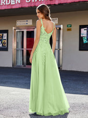 Korsett Oberteil A-Linie Tüll Kleid Salbei