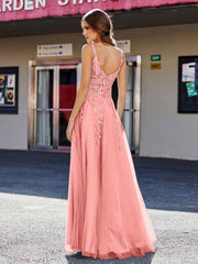Korsett Oberteil A-Linie Tüll Kleid Sonnenuntergang