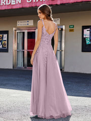 Korsett Oberteil A-Linie Tüll Kleid Vintage Mauve