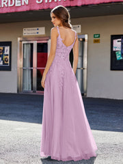 Korsett Oberteil A-Linie Tüll Kleid Blauregen