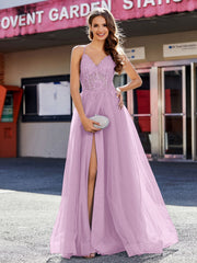 V-Ausschnitt Korsett Oberteil Tüll Kleid Blauregen