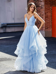 Applique Oberteil Rüschenrock Tüll Ballkleid Lila