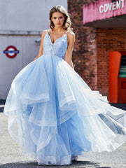 Applique Oberteil Rüschenrock Tüll Ballkleid Lila