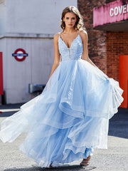 Applique Oberteil Rüschenrock Tüll Ballkleid Lila