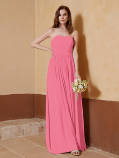Chiffon lange trägerloser Ausschnitt Kleid für Bridemsids Wassermelone