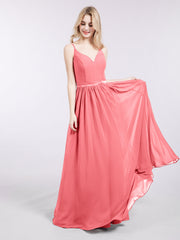 Spaghettiträger Chiffon Brautsmaid Kleid Wassermelone