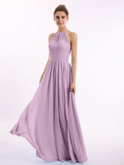 Halfter Lange Chiffon Kleid mit doppelten Träger Blauregen