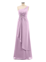 Eine Schulter Chiffon Kleid mit Cascade Rock Blauregen