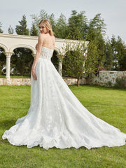 Herzform Ausschnitt Spitze Applique A-Linie Brautkleid Weiß