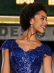 Einfache lange Perlenquastenohrringe